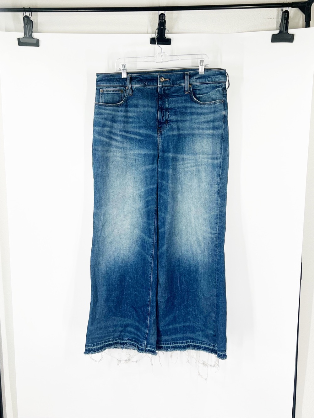 J. Crew Denim Trouser Wide-Leg Raw-Hem Jeans High Rise